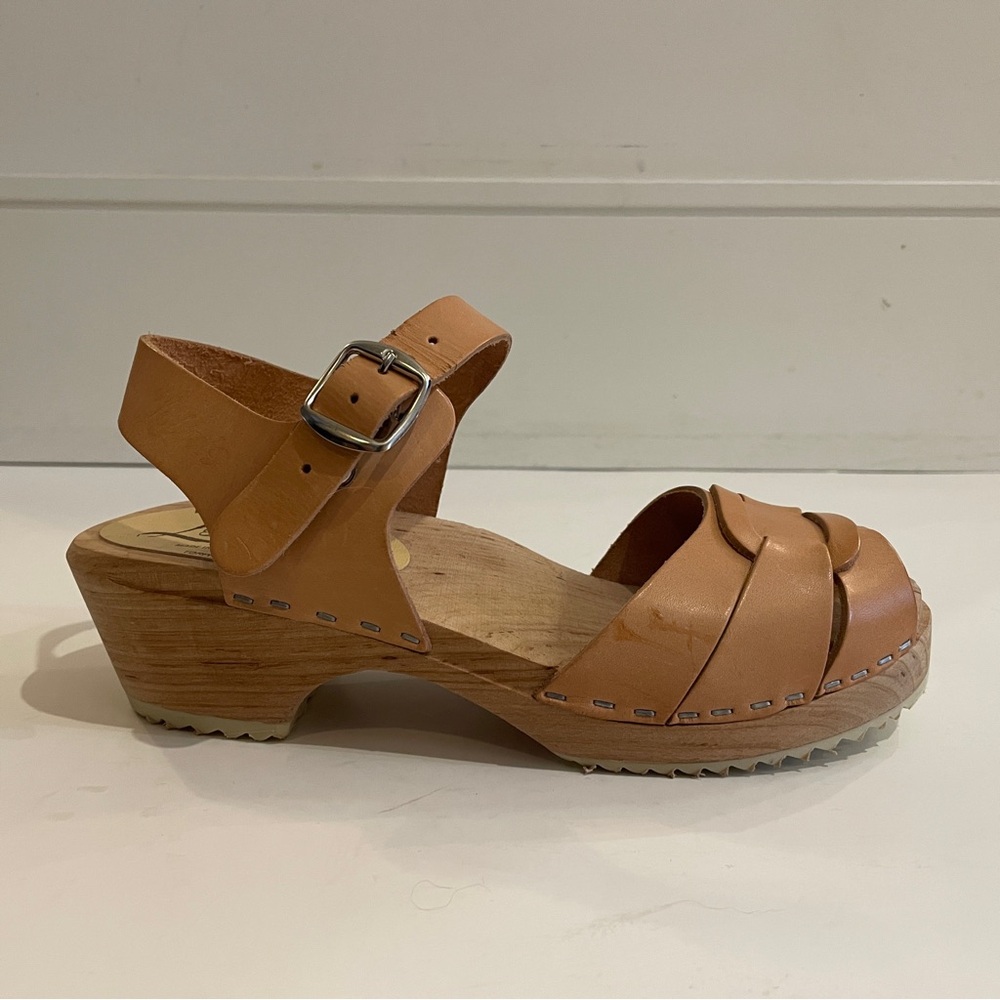 Lotta From Stockholm High Heel Peep Toe Clogs in Natural Size 36 (approx US 5.5)